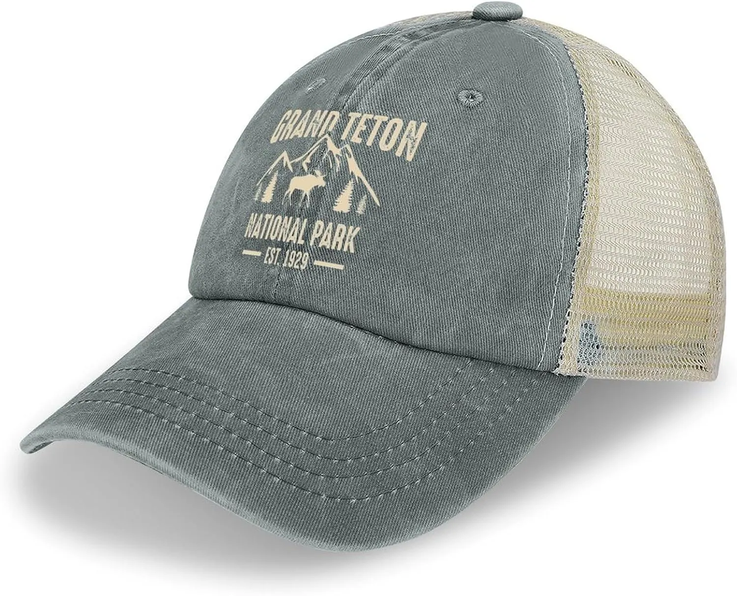 Mesh Hat Mesh Snapback Cap for Men Ball Cap Grand Teton National Park Cap