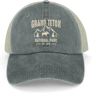 Mesh Hat Mesh Snapback Cap for Men Ball Cap Grand Teton National Park Cap