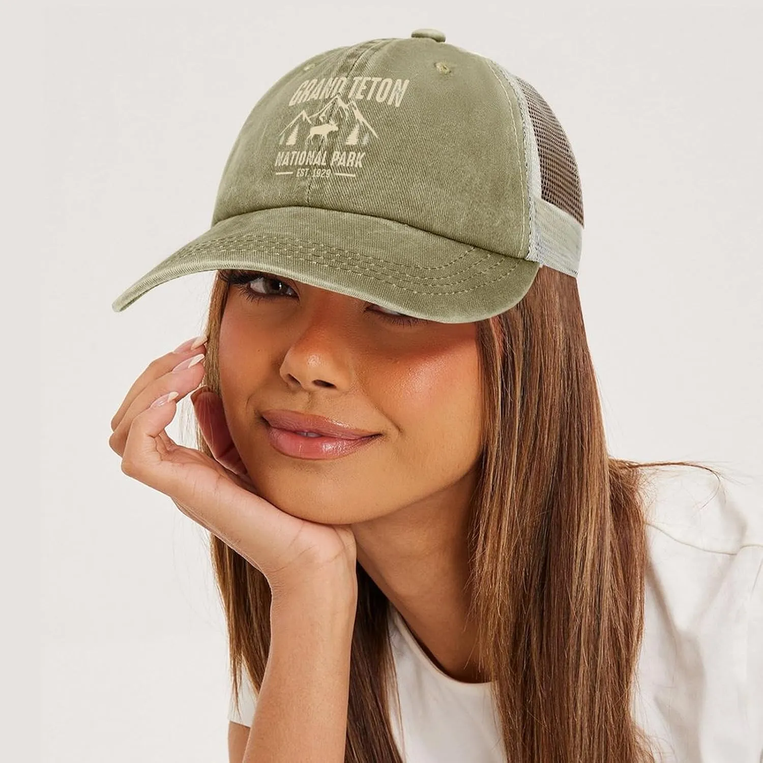 Mesh Hat Mesh Snapback Cap for Men Ball Cap Grand Teton National Park Cap