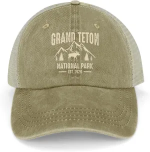 Mesh Hat Mesh Snapback Cap for Men Ball Cap Grand Teton National Park Cap