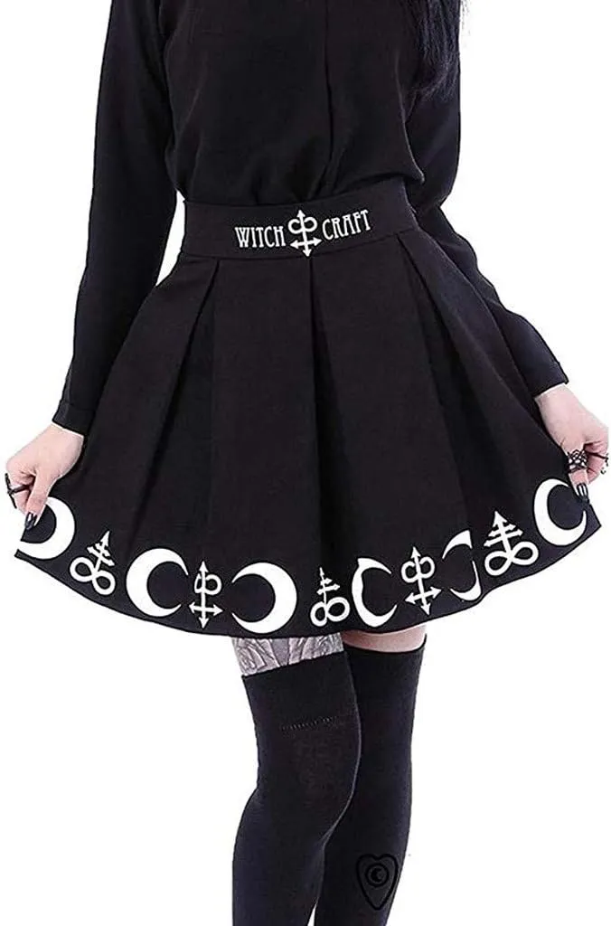 Mini Skirt Women Vintage Gothic Punk Style Costume Pleated Mini Skirt A Line High Waisted Short Skirt
