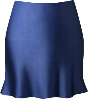 Mini Skirts for Women Satin High Elastic Waist Ruffle Bodycon Short Skirt