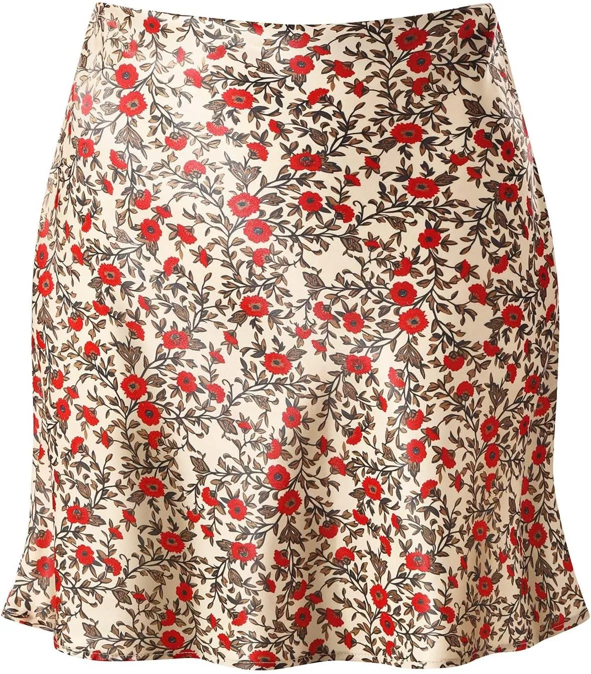 Mini Skirts for Women Satin High Elastic Waist Ruffle Bodycon Short Skirt