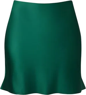 Mini Skirts for Women Satin High Elastic Waist Ruffle Bodycon Short Skirt