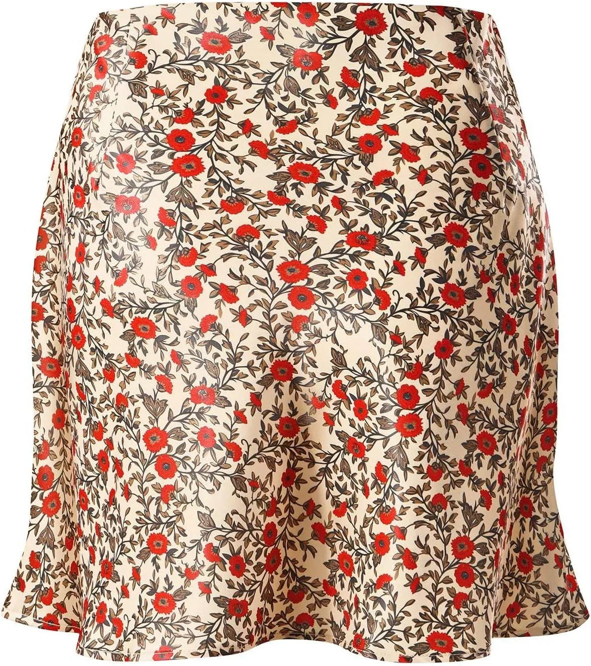 Mini Skirts for Women Satin High Elastic Waist Ruffle Bodycon Short Skirt