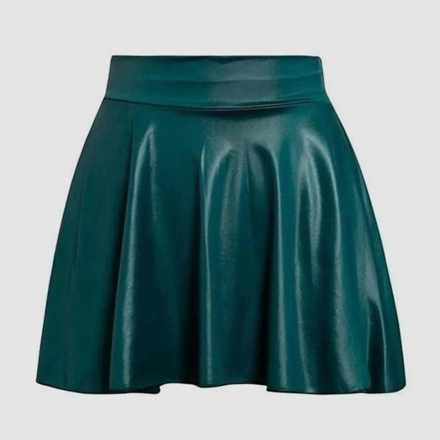 Mini Skirts for Women Women's Fashion High Waist Pleated Solid Color Short Skirt Loose Skirt Metallic Skater Mini