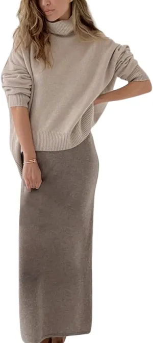 Mtsebmves Women's Oversized Turtleneck Sweaters Pullover Slouchy Long Sleeve Winter Slouchy Loose Knit Pullover Jumper