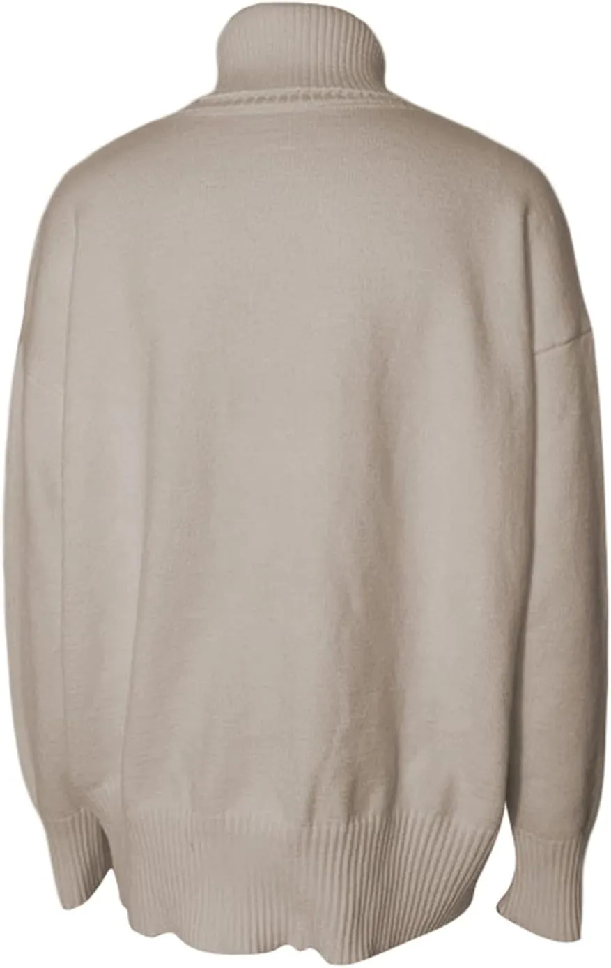 Mtsebmves Women's Oversized Turtleneck Sweaters Pullover Slouchy Long Sleeve Winter Slouchy Loose Knit Pullover Jumper