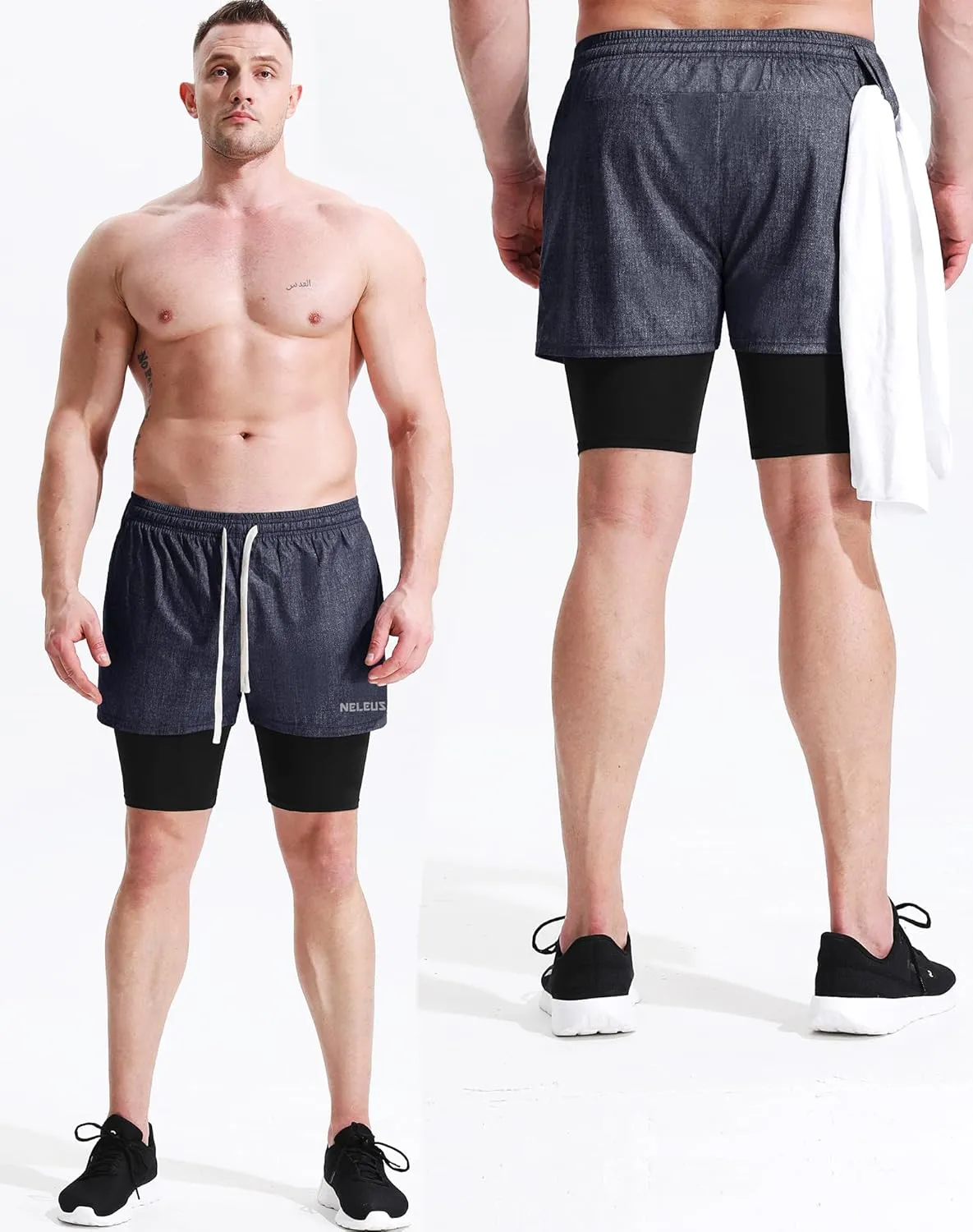NELEUS Men's Lightweight Workout Athletic Shorts with Pockets