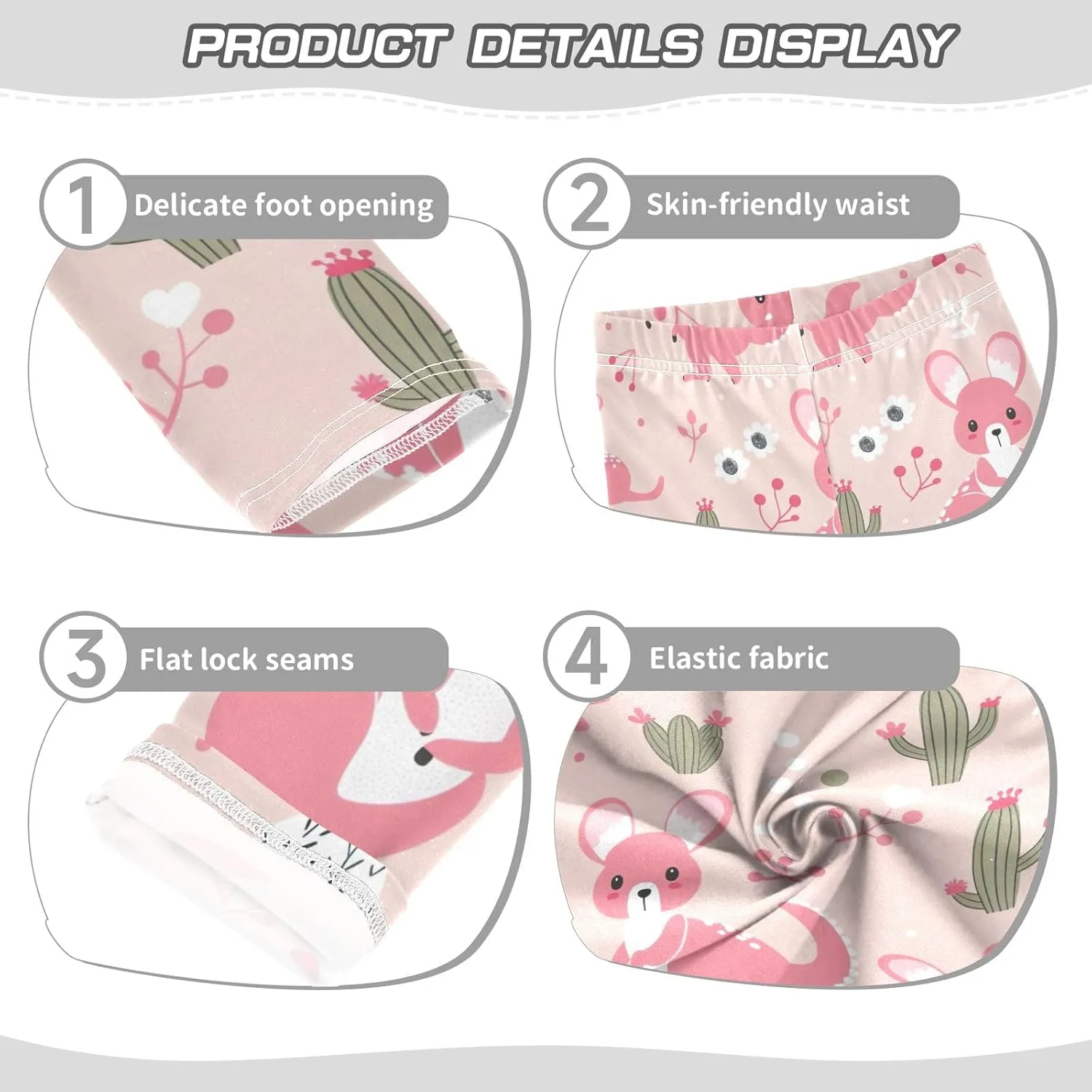 ODAWA Strawberries Daisies Girls Leggings Ankle Length Girls Printed Leggings Comfortable Leggings for Girls, 4t to 10 Years