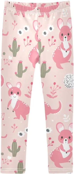 ODAWA Strawberries Daisies Girls Leggings Ankle Length Girls Printed Leggings Comfortable Leggings for Girls, 4t to 10 Years