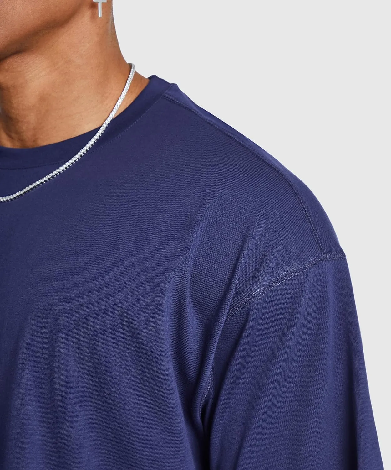 Ouber Men's Short Sleeve Crew Crop T Shirts Cotton Muscle Bodybuilding Shirts