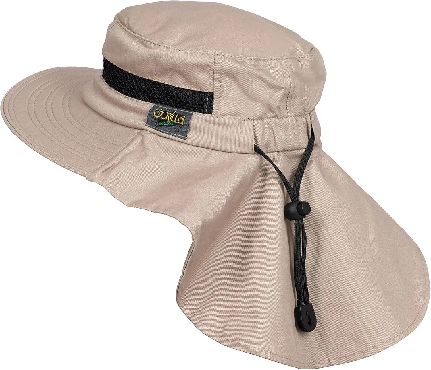 Outdoors Cotton Sun Hat, UPF 50  Wide Brim Fishing Hat with Neck Flap, Breathable, Boonie Hat Bucket Cap