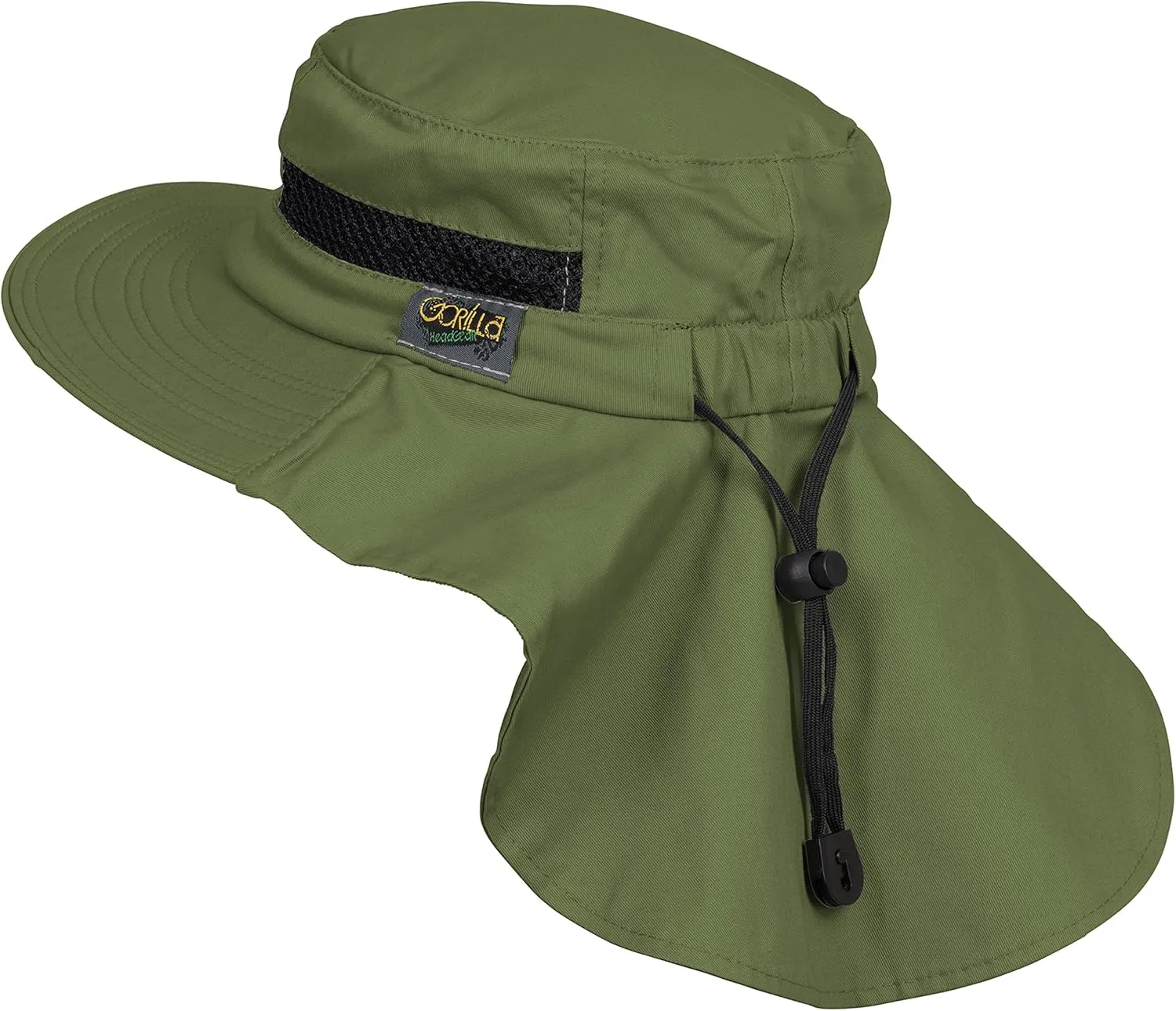 Outdoors Cotton Sun Hat, UPF 50  Wide Brim Fishing Hat with Neck Flap, Breathable, Boonie Hat Bucket Cap
