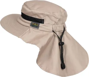 Outdoors Cotton Sun Hat, UPF 50  Wide Brim Fishing Hat with Neck Flap, Breathable, Boonie Hat Bucket Cap