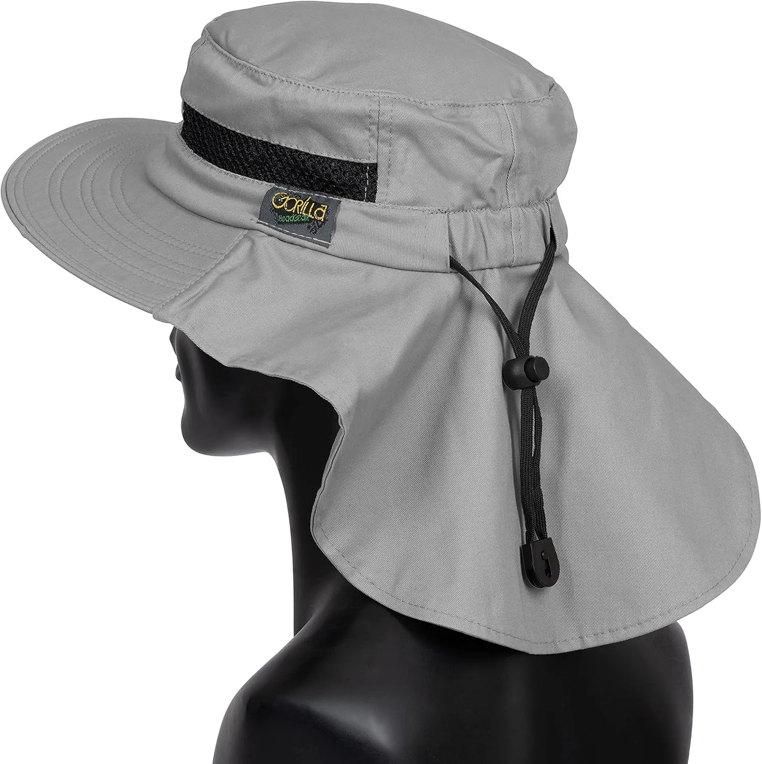 Outdoors Cotton Sun Hat, UPF 50  Wide Brim Fishing Hat with Neck Flap, Breathable, Boonie Hat Bucket Cap