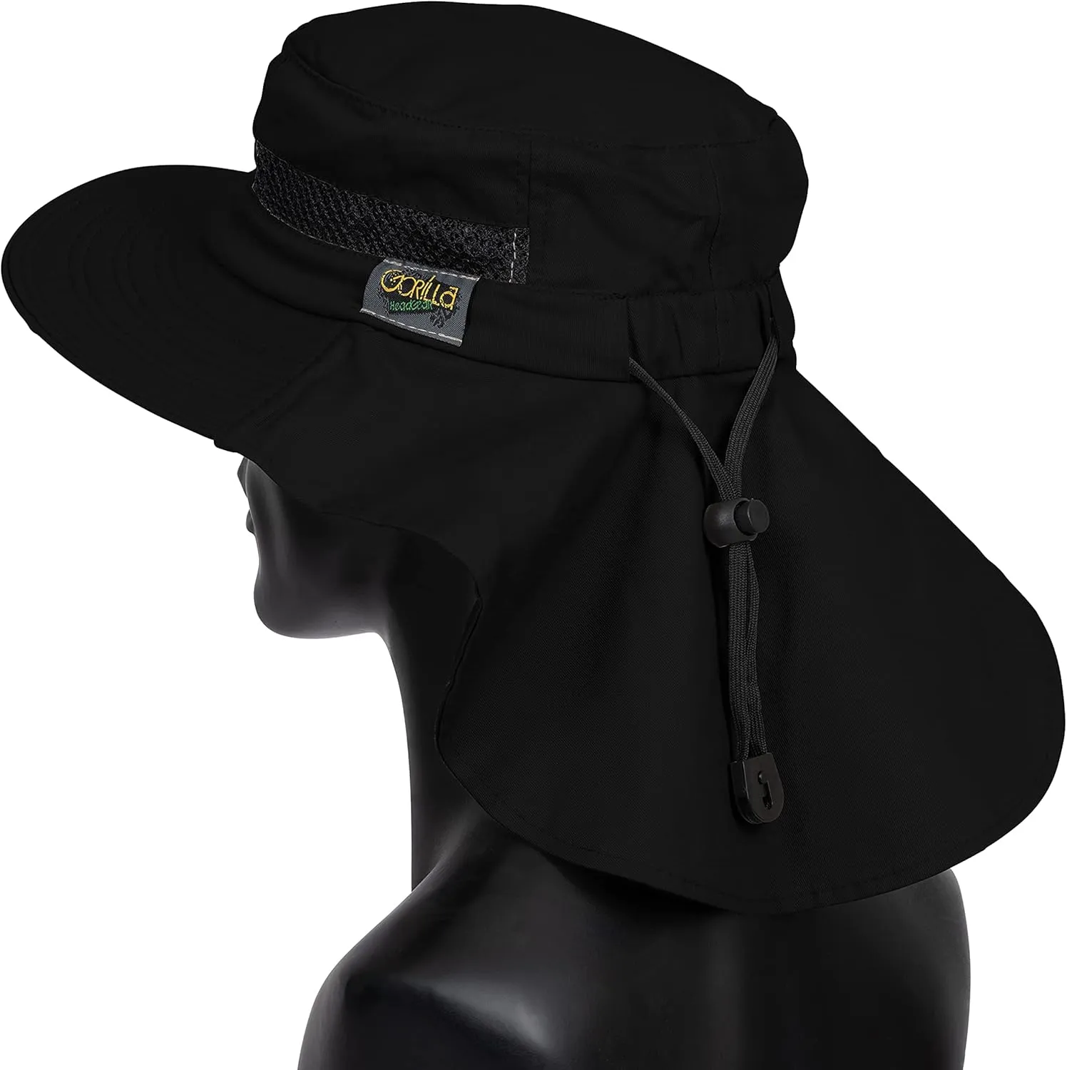 Outdoors Cotton Sun Hat, UPF 50  Wide Brim Fishing Hat with Neck Flap, Breathable, Boonie Hat Bucket Cap