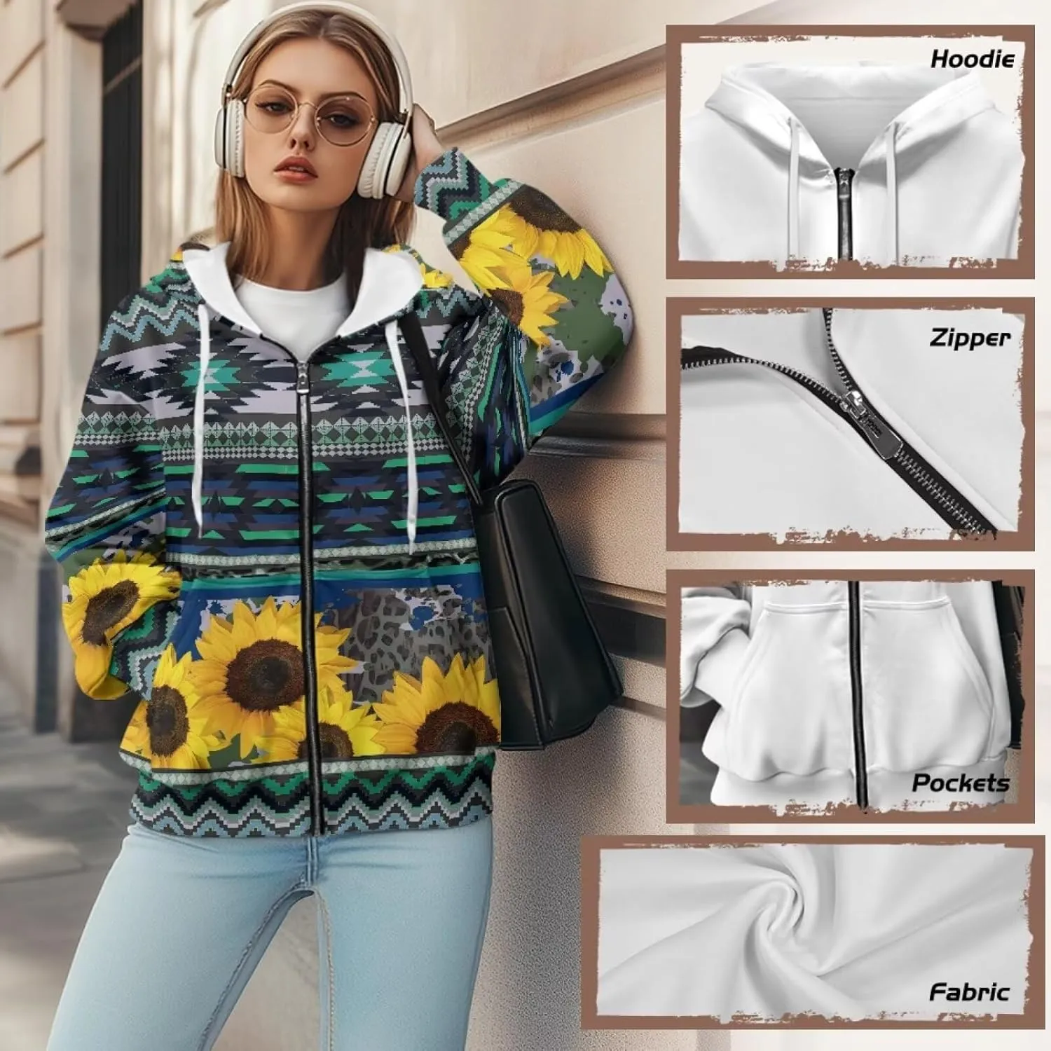 Oversized Hoodies Women Hooded Hoodie with Pockets Zipper Sweatshirt Sweater Fall Activewear for Lady Workout