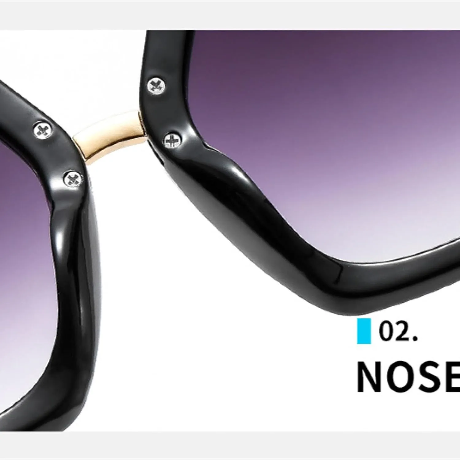 Oversized Polygon Sunglasses Woman Fashion Color Shades for Women Luxury Gradient Lens Female Uv400