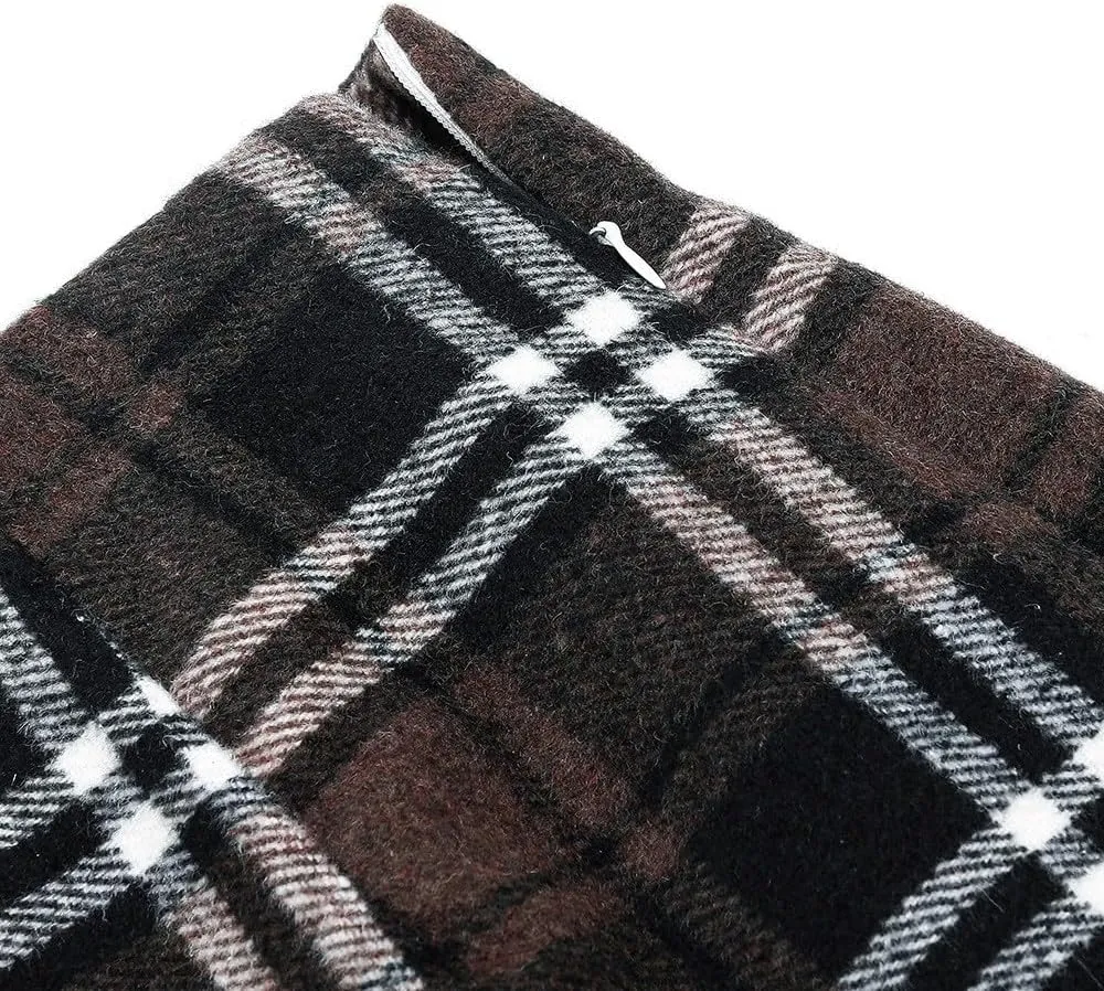 Plaid Mini Skirts for Women Skirts High Waisted Short Sweater Skirt Dress A Line Knee Length Pencil Skirt