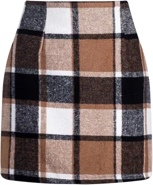Plaid Skirts for Women Mini Skirts 2025 Aline High Waisted Short Sweater Skirt Pencil Skirt Knee Length