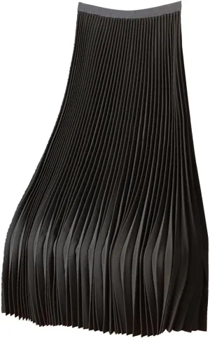 Pleated Maxi Skirts for Women Elegant High Waisted Solid Color Swing A-Line Stain Long Skirt