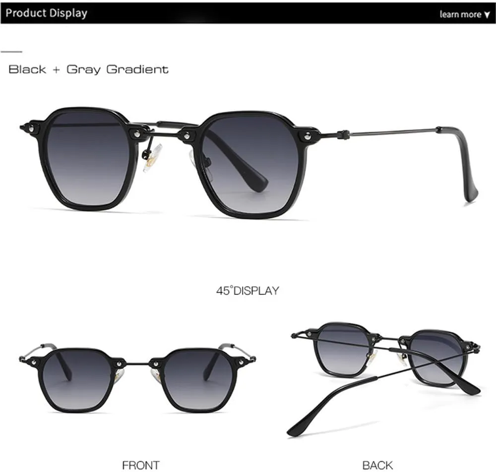 Popular Fashion Men Punk Clear Gradient Lens Sunglasses Shades UV400 Women Retro Rivets Sun Glasses