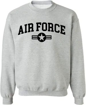 Promotion & Beyond Air Force Crewneck Sweatshirt | Unisex Adult Blue Long Sleeve Crew Neck Casual Sweatshirt - XL