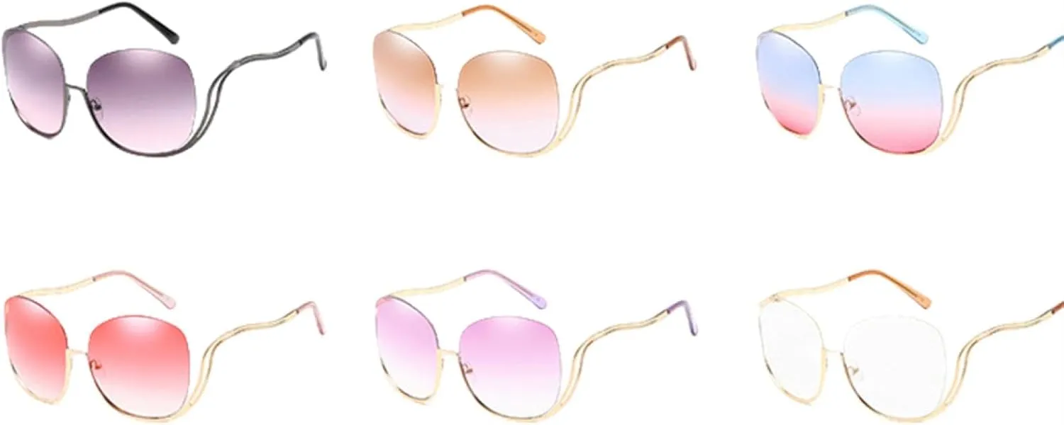 Quality Lady Half- Frame Sunglasses for Women Ocean Gradient Lens Oversize Sunglasses Uv400