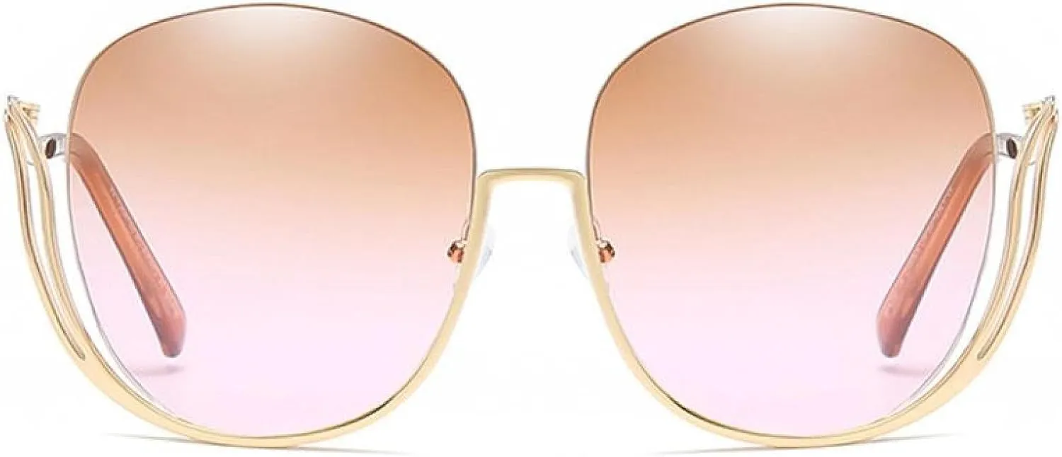 Quality Lady Half- Frame Sunglasses for Women Ocean Gradient Lens Oversize Sunglasses Uv400
