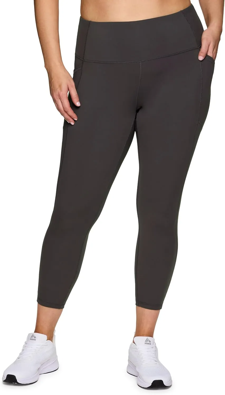 RBX Active Women's Plus Size Stretch Ankle/Full Length Workout Running Gym Yoga Leggings