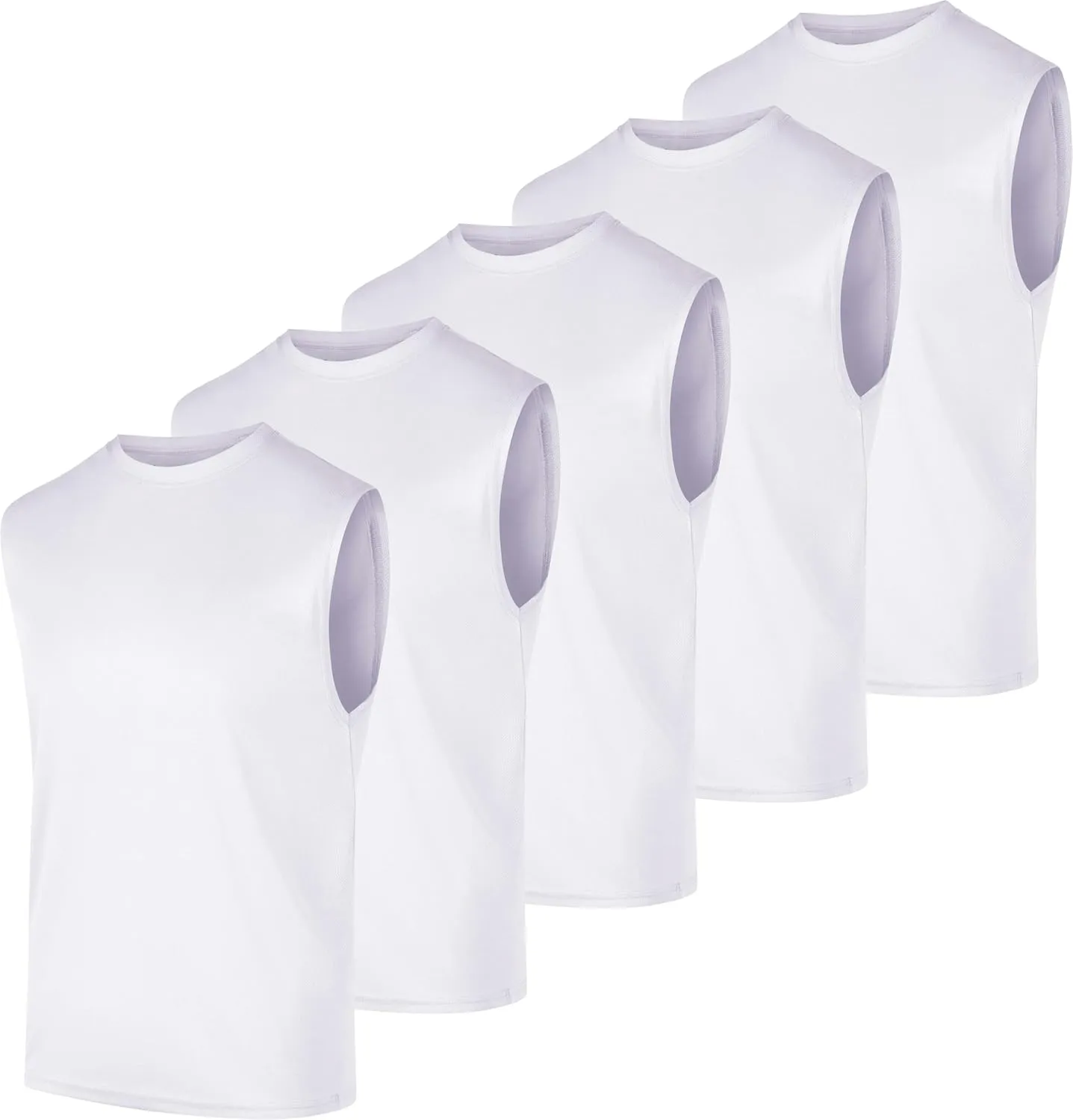 Real Essentials 5 Pack: Men's Mesh Active Athletic Tech Tank Top - Workout & Training Activewear (Available in Big & Tall)