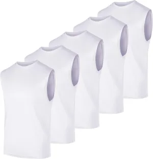 Real Essentials 5 Pack: Men's Mesh Active Athletic Tech Tank Top - Workout & Training Activewear (Available in Big & Tall)