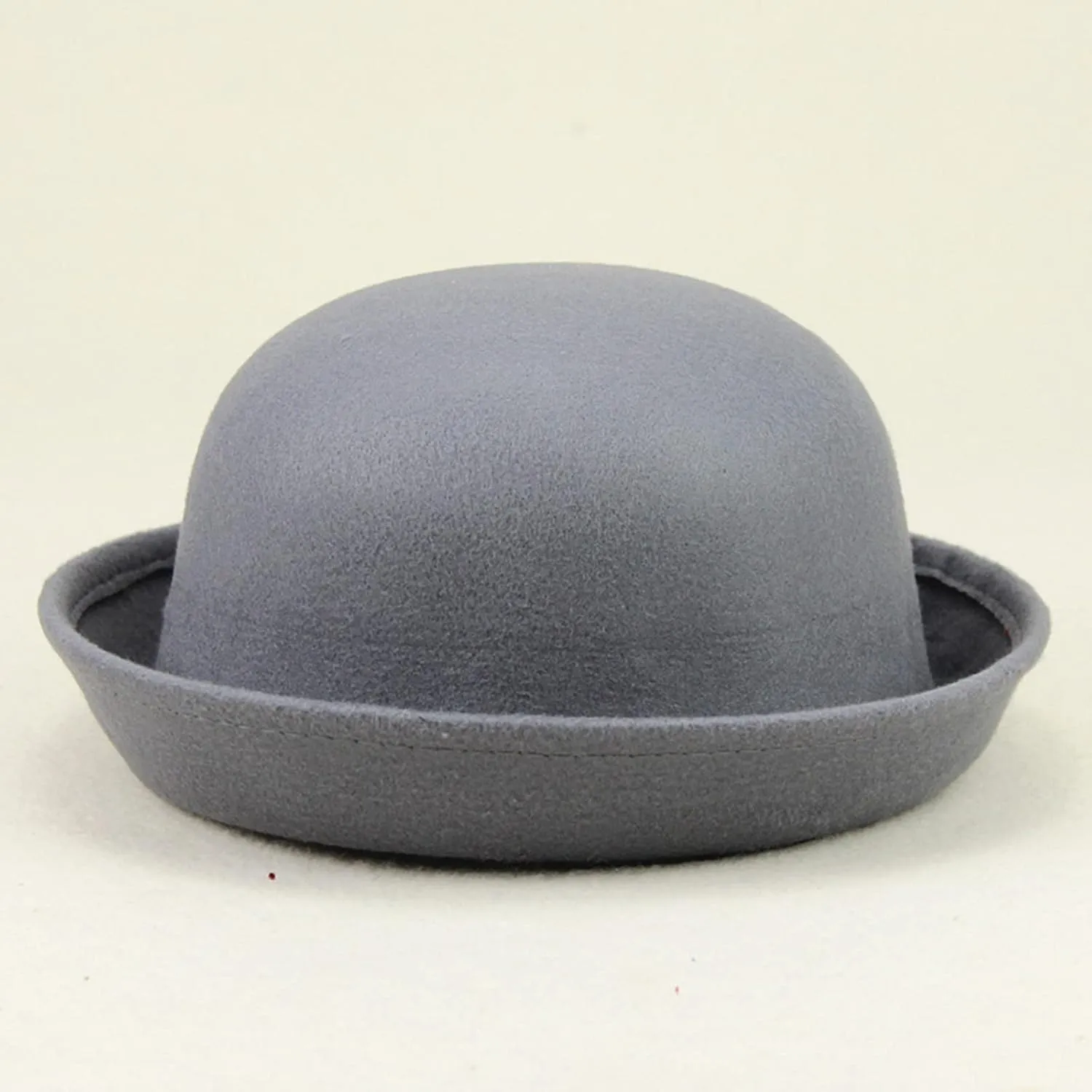 Retro Bowler Derby Hats for Women Men Roll Up Brim 1920s Classic Church Party Cloche Hats Flat Top Fleece Fedora Hats