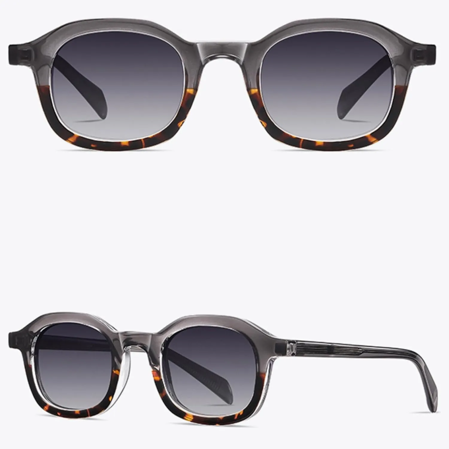 Retro Polarized Sunglasses for Men Sun Glasses for Women Uv400 Acetate(Grey Leopard Frame,one)