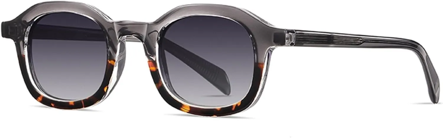 Retro Polarized Sunglasses for Men Sun Glasses for Women Uv400 Acetate(Grey Leopard Frame,one)