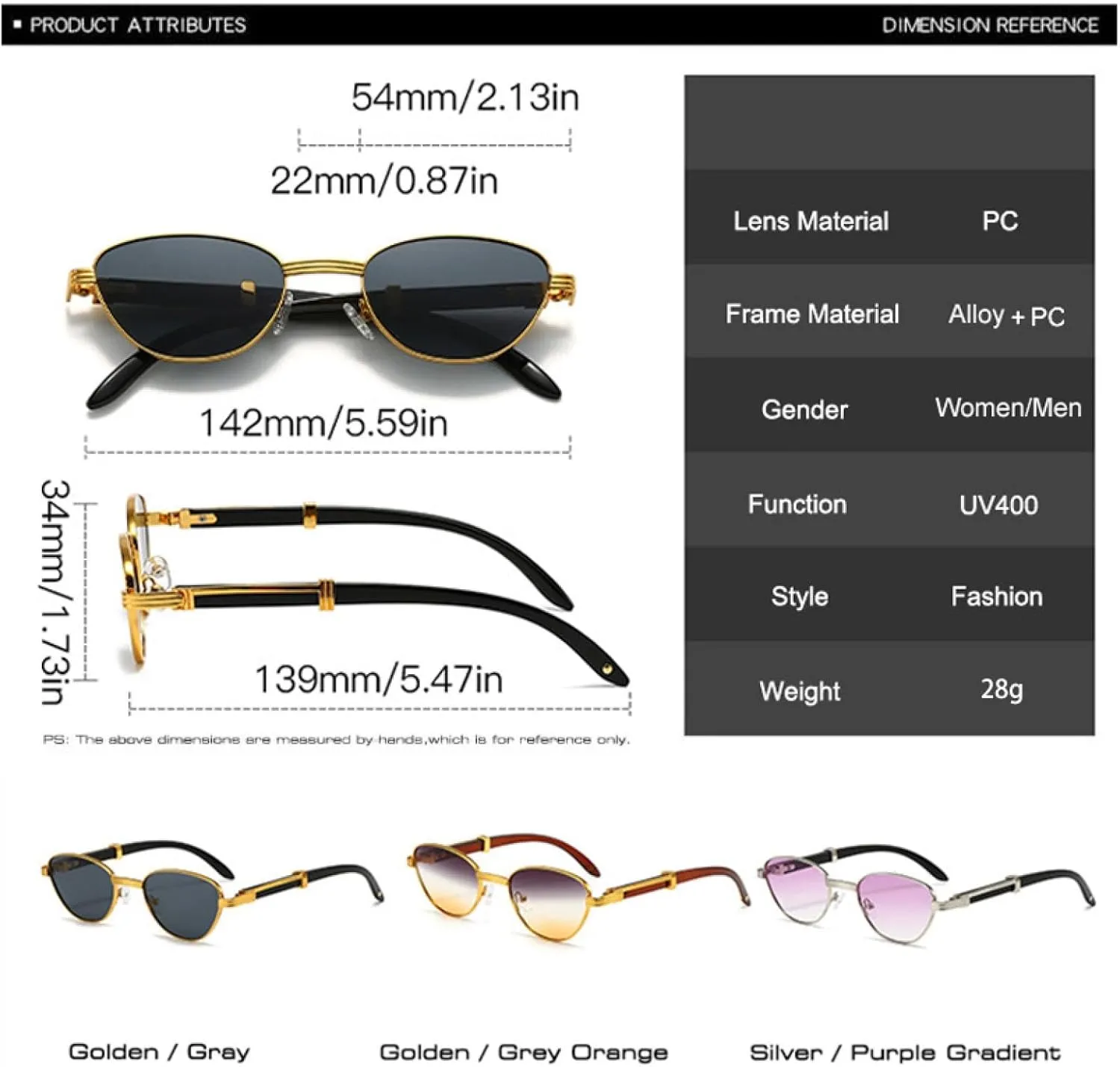Retro Small Cat Eye Women Luxury Sunglasses Fashion Clear Gradient Lens Shades Uv400 Men Sun Glasses