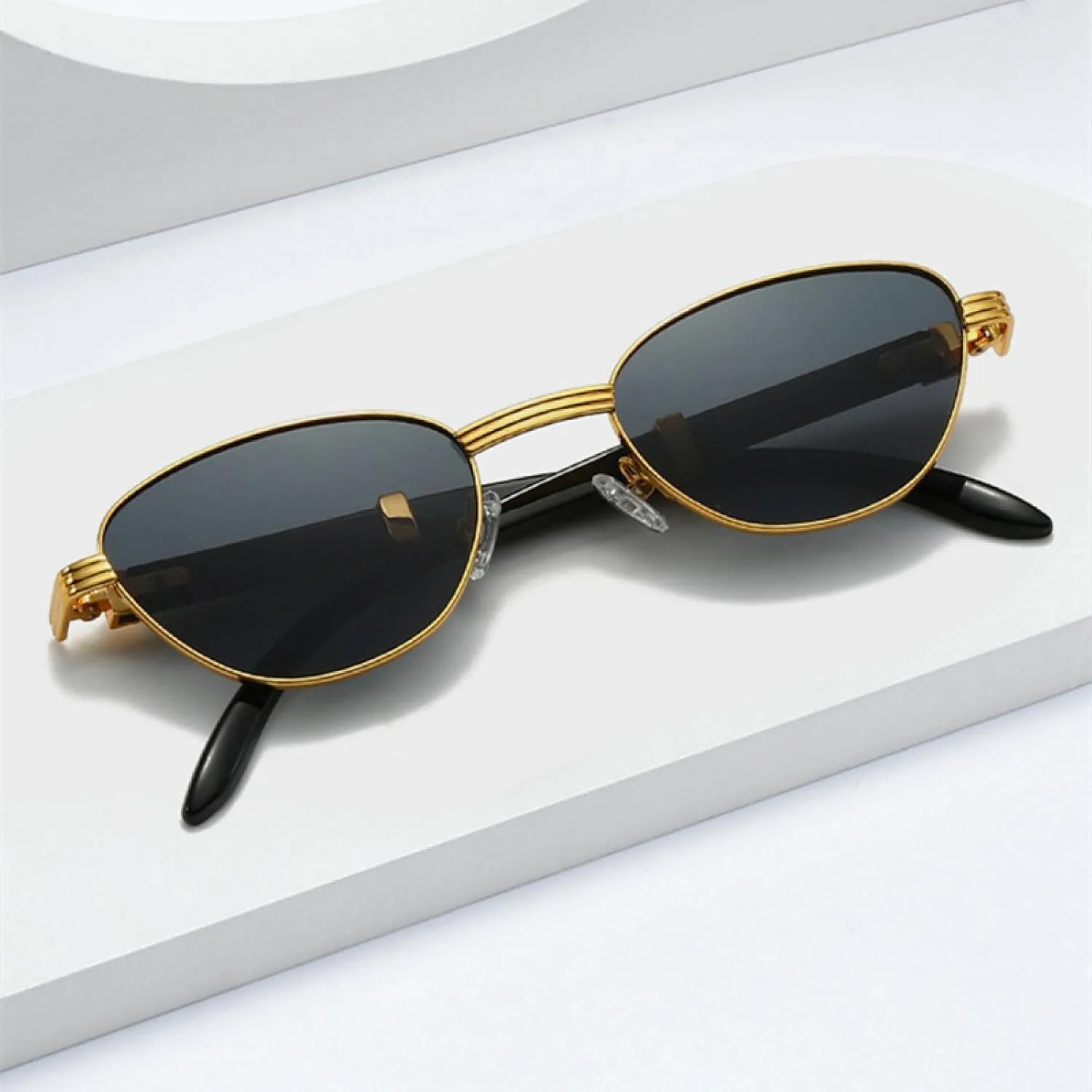 Retro Small Cat Eye Women Luxury Sunglasses Fashion Clear Gradient Lens Shades Uv400 Men Sun Glasses