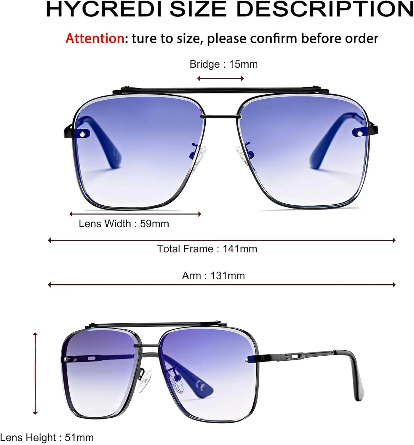 Retro Square Aviator Gradient Sunglasses Fashion Trendy Costume Eyewear Tony Stark Sun Glasses for Men Women