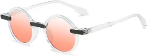 Round Sunglasses Women Clear Ocean Gradient Lens Shades UV400 Men Retro Double Color Punk Sun Glasses