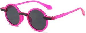 Round Sunglasses Women Clear Ocean Gradient Lens Shades UV400 Men Retro Double Color Punk Sun Glasses