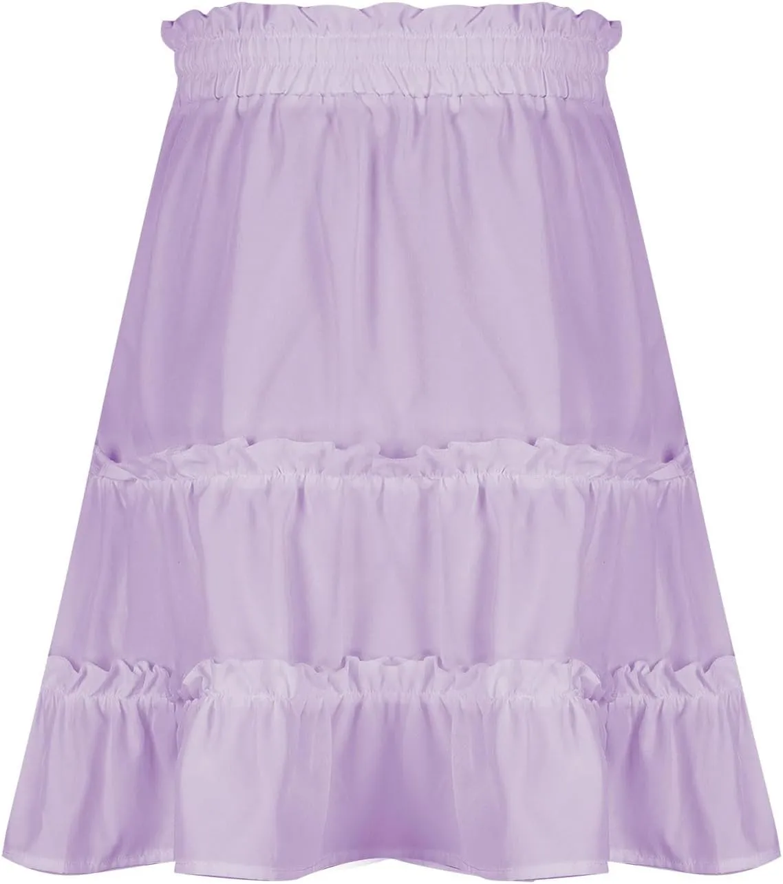 Ruffle Skirts Women Mini Summer Skirts Drawstring Elastic Waist Skirts Flowy Pleated Skirts Short Vacation Skirts