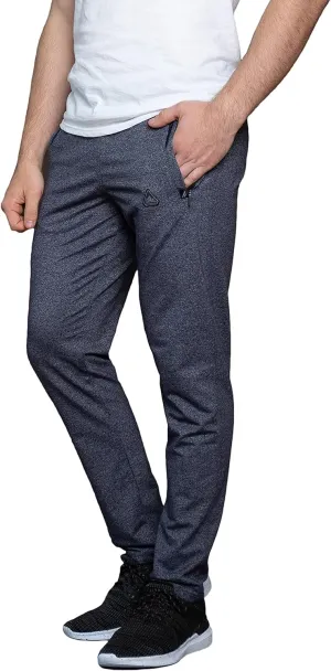 SCR SPORTSWEAR Men's Sweatpants with Pockets Tapered Slim Athletic Joggers Open Bottom Activewear Lounge Pants by Inseam (L/36L, HR-K536)