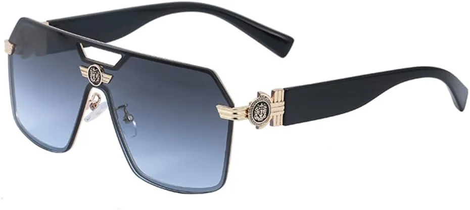 Semi-Rimless Women Clear Ocean Gradient Lens Sunglasses Shades UV400 Men Retro Punk Sun Glasses