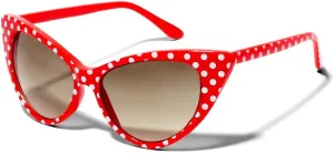 ShadyVEU Retro Oversized 90s High Point Cat Eye Polka Dot Frame Pin Up Womens Sunglasses