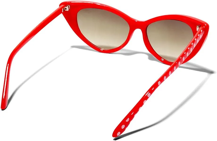 ShadyVEU Retro Oversized 90s High Point Cat Eye Polka Dot Frame Pin Up Womens Sunglasses