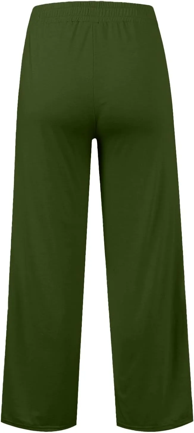 SHAOBGE Oversized Wide Leg Sweatpants Women Elastic Drawstring Straight Leg Sweatpants Low Waisted Baggy Lounge Pants Pocket