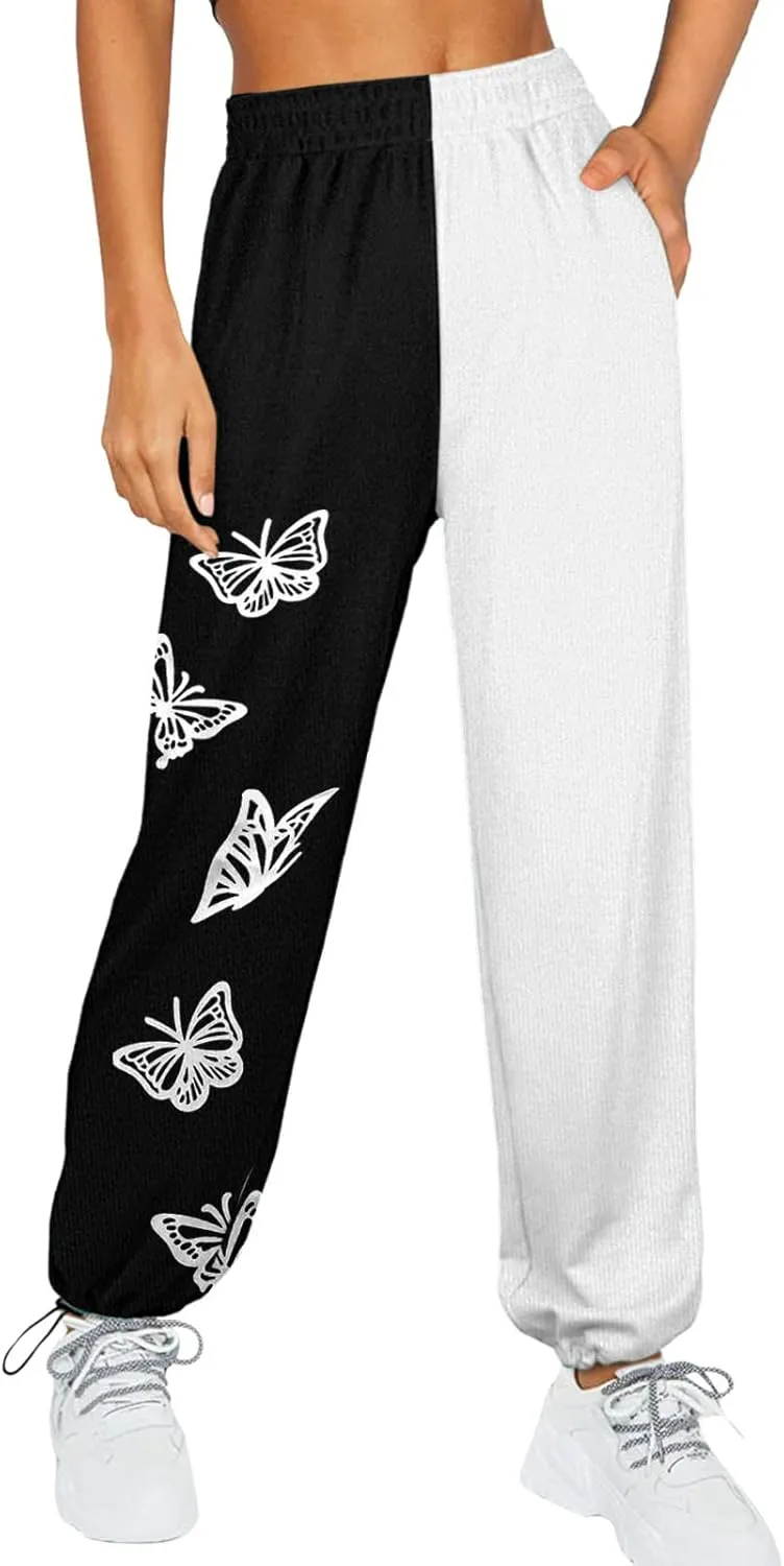 SHAOBGE Womens Sweatpants 2024,High Waisted Baggy Sweatpants Joggers Sport Active Workout Jogger Pants with Pockets Trousers