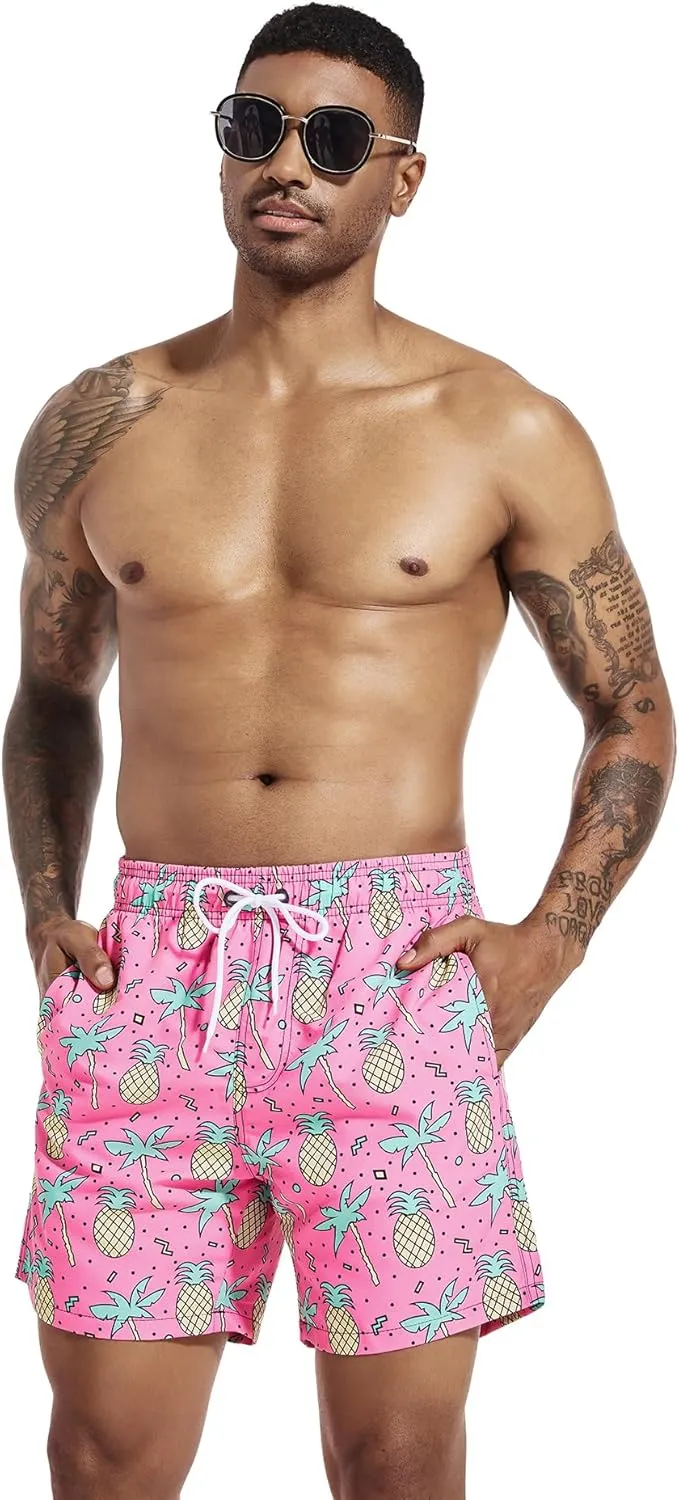 SILKWORLD Men's Swim Trunks Quick Dry Shorts with Pockets