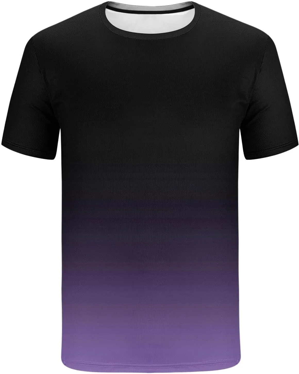 Sinzelimin Tracksuit for Mens 2025 Trendy Gradient Printed Short Sleeves Crewneck T-Shirts Tops and Shorts 2Piece Workout Set